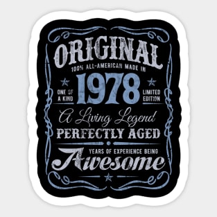 1978 Birthday Gifts THE ORIGINAL Perfectly Aged Sticker